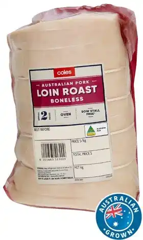 Coles Coles Australian Pork Loin Roast Boneless offer
