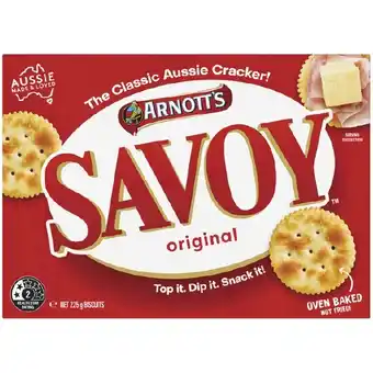 Woolworths Arnott’s Savoy Crackers 225g offer