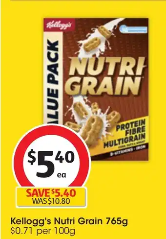 Coles Kellogg's Nutri Grain 765g offer