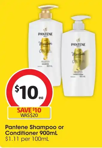 Coles Pantene Shampoo or Conditioner 900mL offer