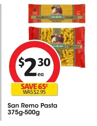 Coles San Remo Pasta 375g-500g offer