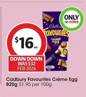 Coles Cadbury Favourites Crème Egg 820g offer