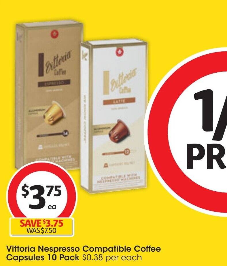 Vittoria Nespresso Compatible Coffee Capsules 10 Pack offer at Coles