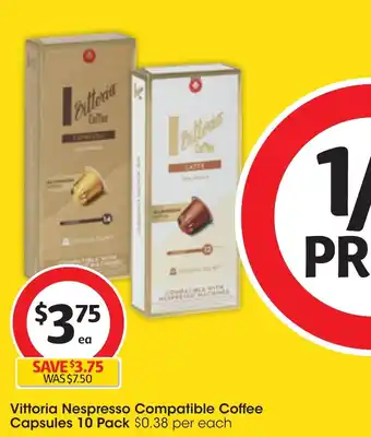 Coles Vittoria Nespresso Compatible Coffee Capsules 10 Pack offer
