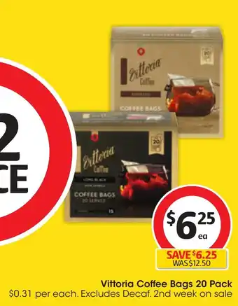 Coles Vittoria Coffee Bags 20 Pack offer