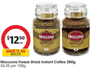 Coles Moccona Freeze Dried Instant Coffee 200g offer