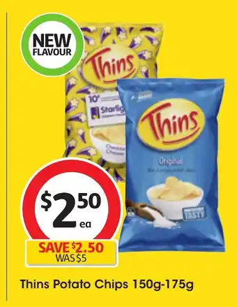 Coles Thins Potato Chips 150g-175g offer