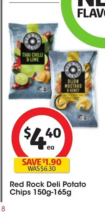 Coles Red Rock Deli Potato Chips 150g-165g offer