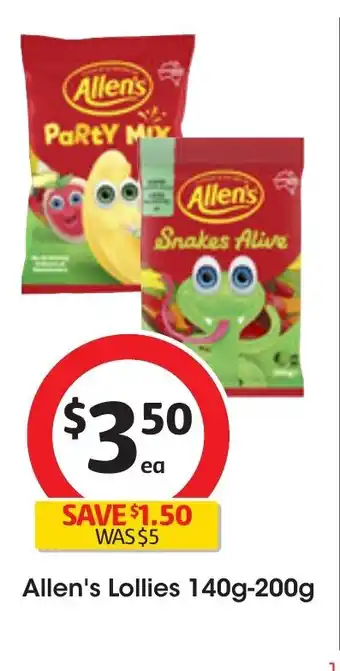 Coles Allen's Lollies 140g-200g offer