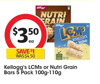 Coles Kellogg's LCMs or Nutri Grain Bars 5 Pack 100g-110g offer