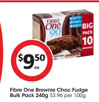 Coles Fibre One Brownie Choc Fudge Bulk Pack 240g offer