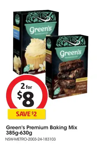 Coles Green's Premium Baking Mix 385g-630g offer