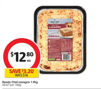 Coles Ready Chef Lasagne 1.9kg offer