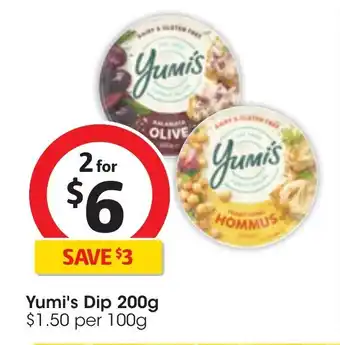 Coles Yumi's Dip 200g offer