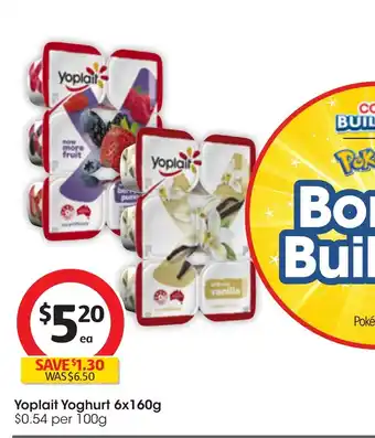 Coles Yoplait Yoghurt 6x160g offer