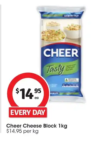 Coles Cheer Cheese Block 1kg offer