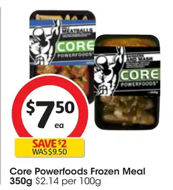 Coles Core Powerfoods Frozen Meal 350g offer