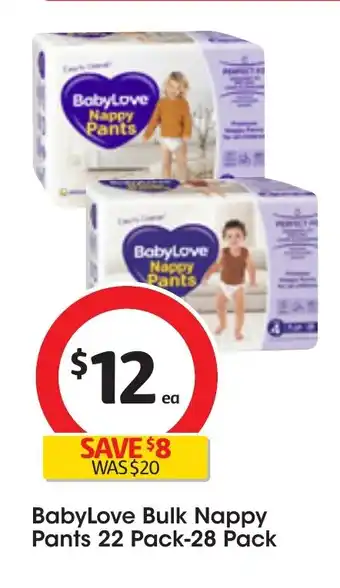Coles BabyLove Bulk Nappy Pants 22 Pack-28 Pack offer