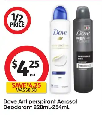 Coles Dove Antiperspirant Aerosol Deodorant 220mL-254mL offer