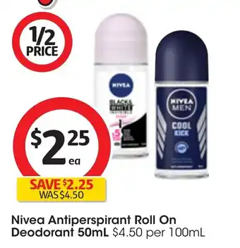 Coles Nivea Antiperspirant Roll On Deodorant 50mL offer