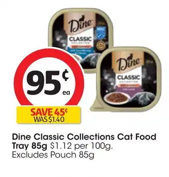 Coles Dine Classic Collections Cat Food Tray 85g offer