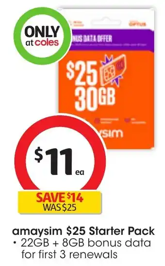 amaysim $25 Starter Pack