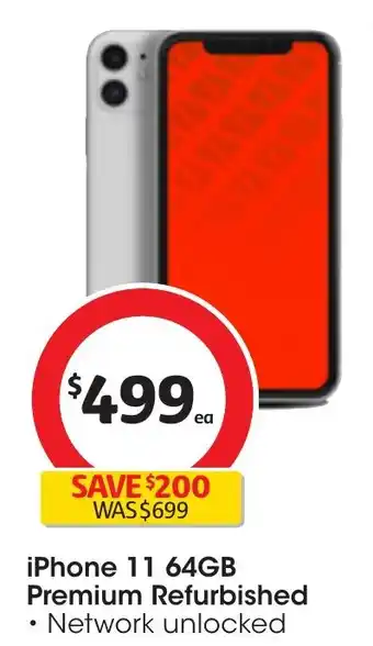 Coles iPhone 11 64GB Premium Refurbished offer