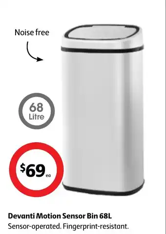 Coles Devanti Motion Sensor Bin 68L offer