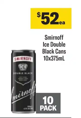 Coles Smirnoff Ice Double Black Cans 10x375mL offer