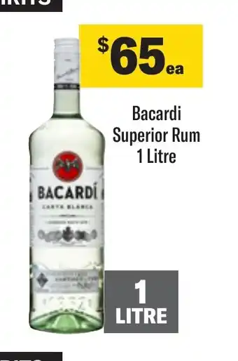Coles Bacardi Superior Rum 1 Litre offer