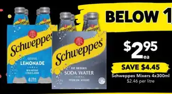 Drakes Schweppes Mixers 4x300mL offer