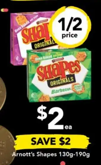 Drakes Arnott's Shapes 130g-190g offer