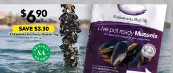 Drakes Kinkawooka Pot Ready Mussels 1kg offer
