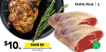 Drakes Australian Lamb Leg Whole or Half offer