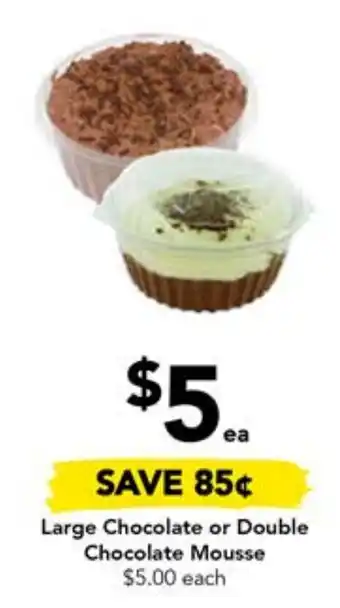 Drakes Large Chocolate or Double Chocolate Mousse offer