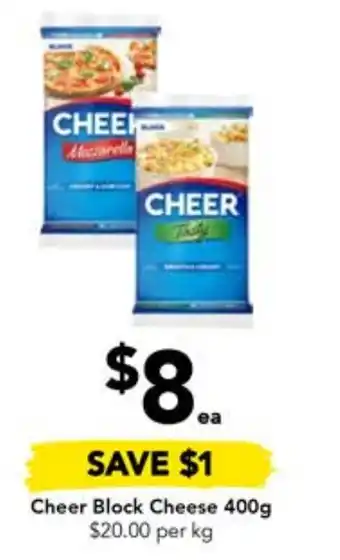 Drakes Cheer Block Cheese 400g offer