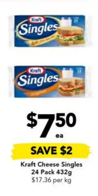 Drakes Kraft Cheese Singles 24 Pack 432g offer