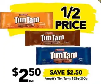 Drakes Arnott's Tim Tams 165g-200g offer