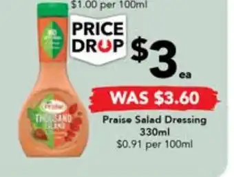 Drakes Praise Salad Dressing 330mL offer