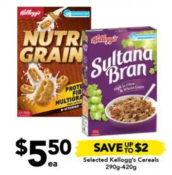 Drakes Selected Kellogg's Cereals 290g-420g offer