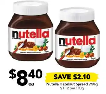 Drakes Nutella Hazelnut Spread 750g offer