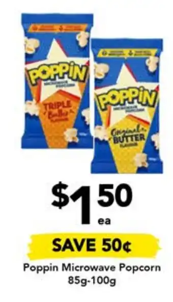Poppin Microwave Popcorn 85g-100g