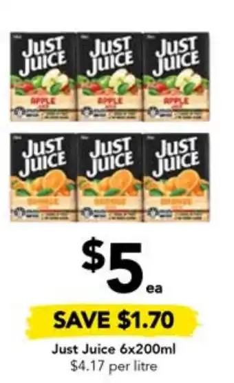 Drakes Just Juice 6x200mL offer