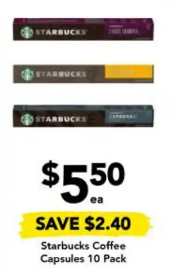 Drakes Starbucks Coffee Capsules 10 Pack offer