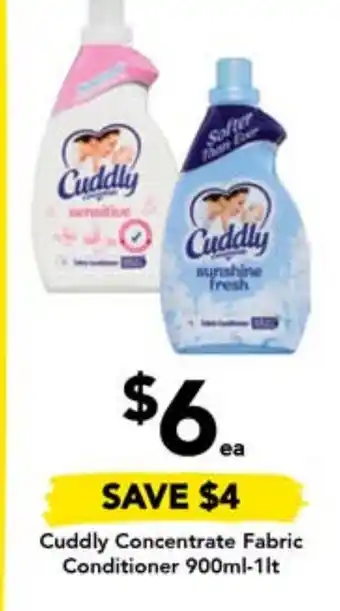 Drakes Cuddly Concentrate Fabric Conditioner 900mL-1lt offer