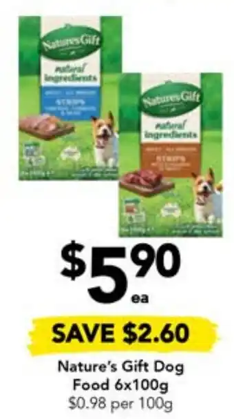 Drakes Nature's Gift Dog Food 6x100g offer