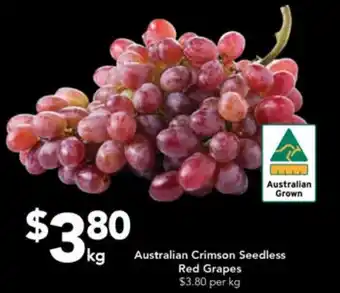 Drakes Australian Crimson Seedless Red Grapes offer