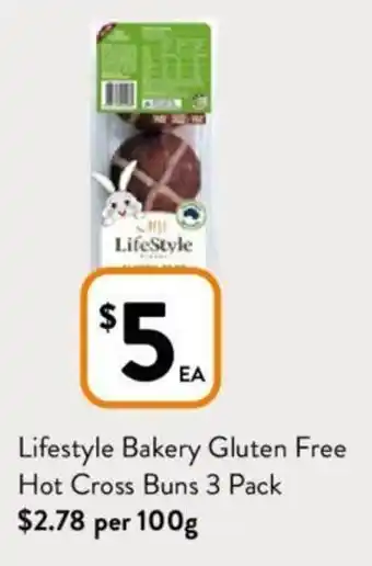 Lifestyle Bakery Gluten Free Hot Cross Buns 3 Pack