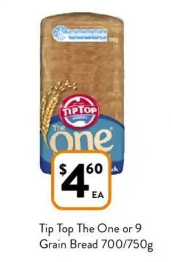 Foodworks Tip Top The One or 9 Grain Bread 700/750g offer