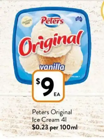 Foodworks Peters Original Ice Cream 4L offer